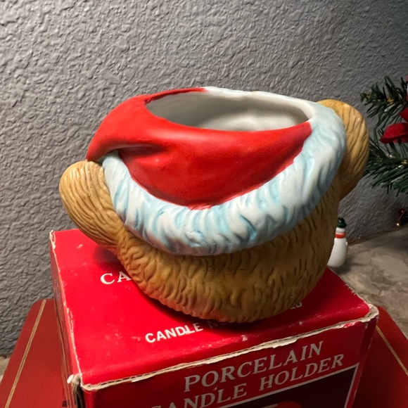 vintage porcelain Votive koala in santa hat,Christmas decor - Picture 8 of 11